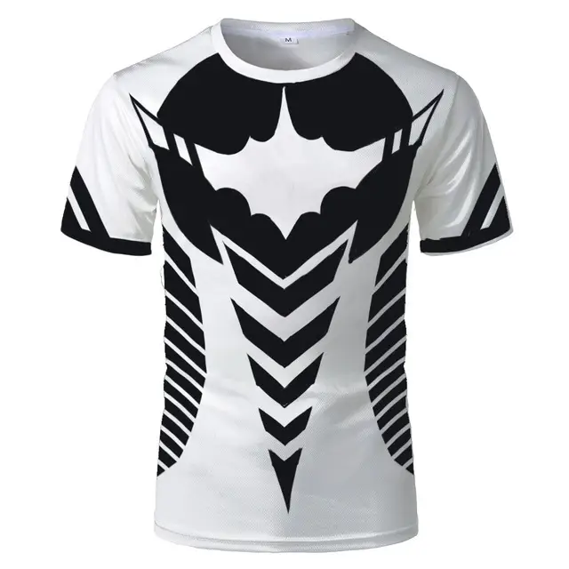 New Men's Summer D Digital Printing Stripe Multicolor Crew