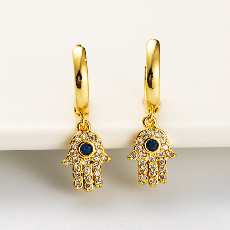 European And American Style Trend Personality Palm Earrings Cold Wind Net Red Ear Jewelry