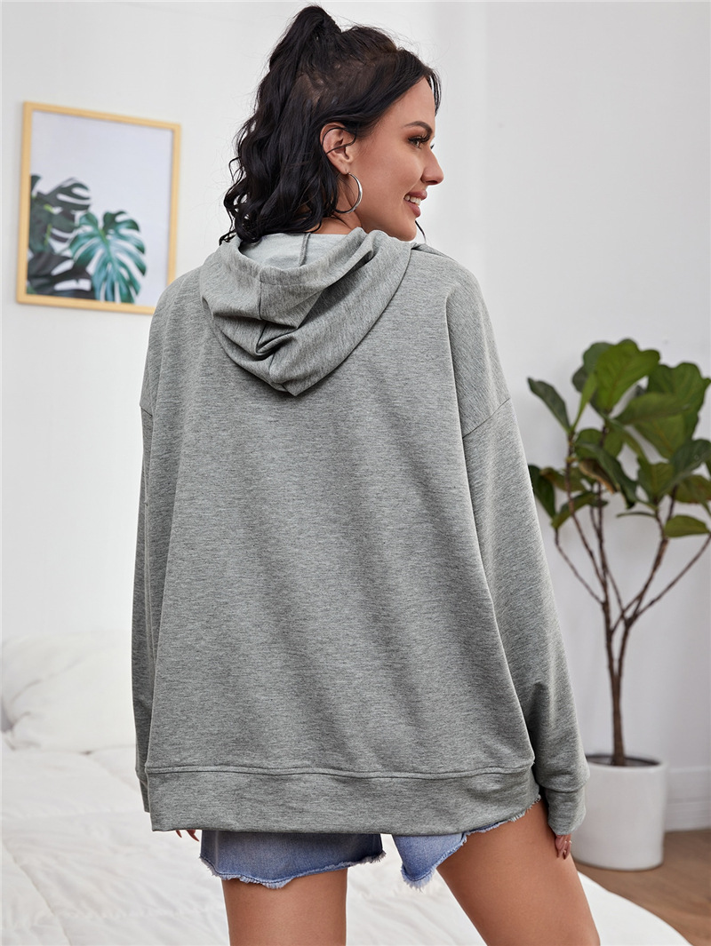 Title 3, Printed Drop-shoulder Hooded Drawstring Sweatshirt