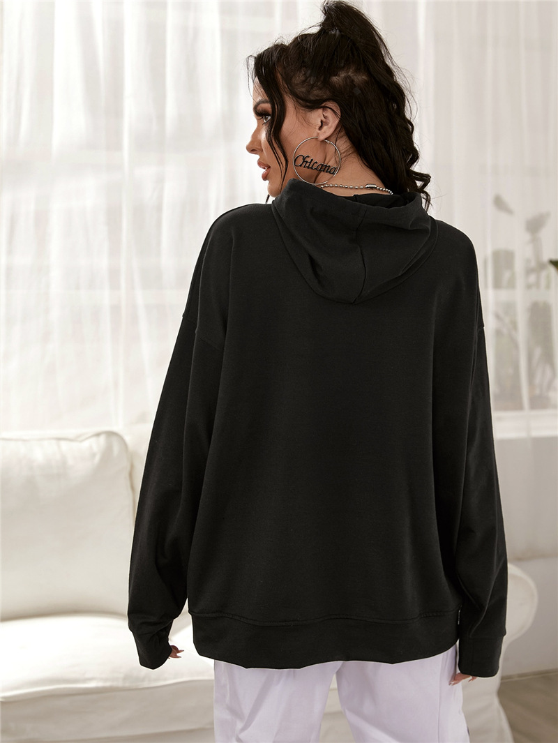 Title 4, Printed Drop-shoulder Hooded Drawstring Sweatshirt