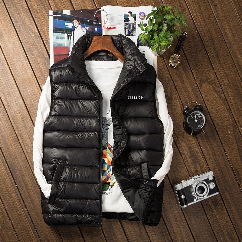 Men's And Women's Short Vest Thick Down Cotton Vest