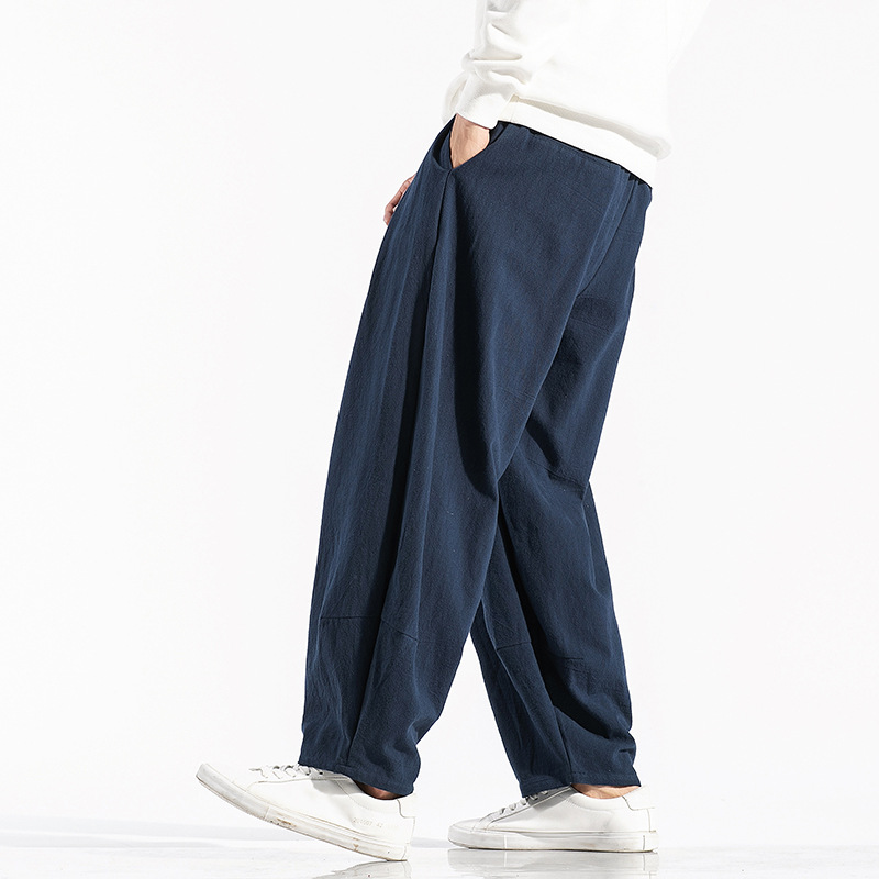 Man with wide legs pants