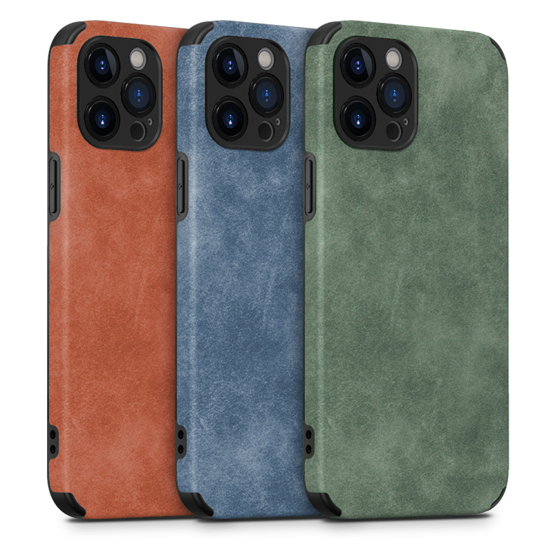Compatible With  12 Tide Brand Leather Grain Flannel Phone Case Iphone12pro Protective Cover