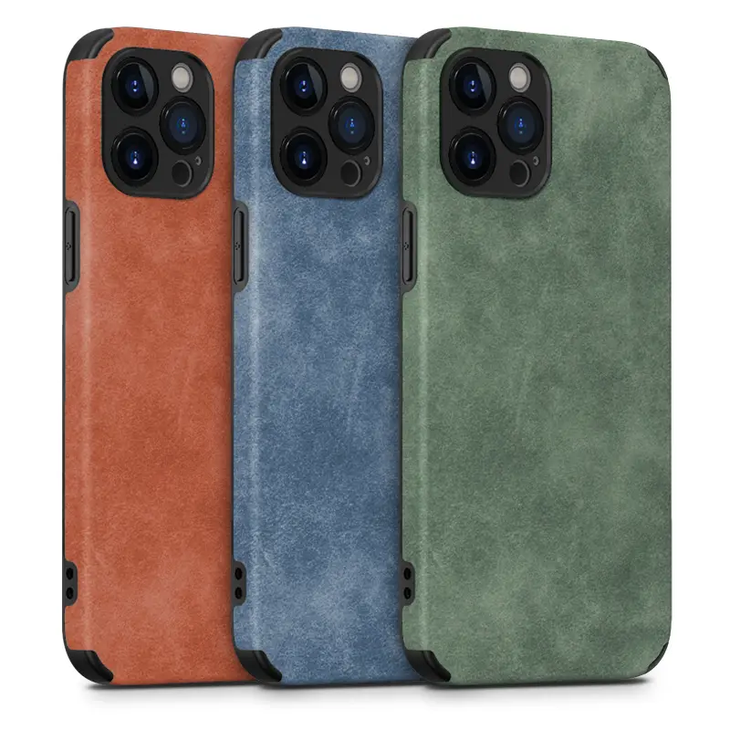 Compatible With  12 Tide Brand Leather Grain Flannel Phone Case Iphone12pro Protective Cover