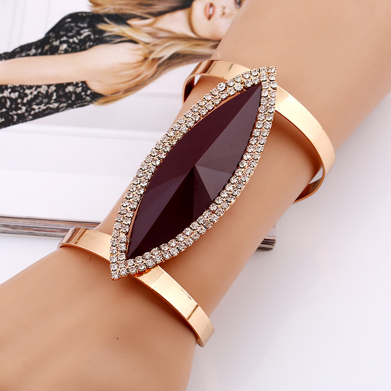 Metal Jewelry Bracelet Geometric Claw Chain Diamond Resin Open Bracelet