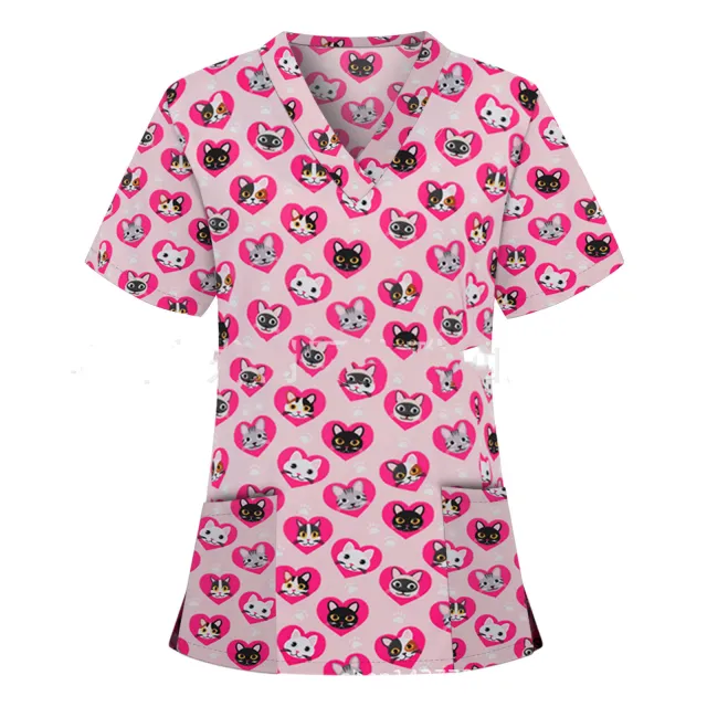 Pocket v Neck Short Sleeved t Shirt Nurse Uniform 6 3Xl - Shop at LoveMi