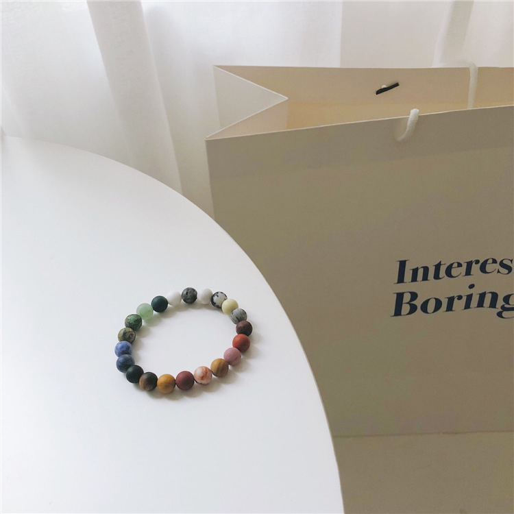 Matte Natural Stone Bracelet Planet Universe Bracelet