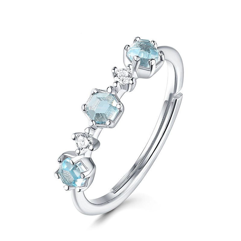 Component G Original Innovative Natural Blue Topaz Ring