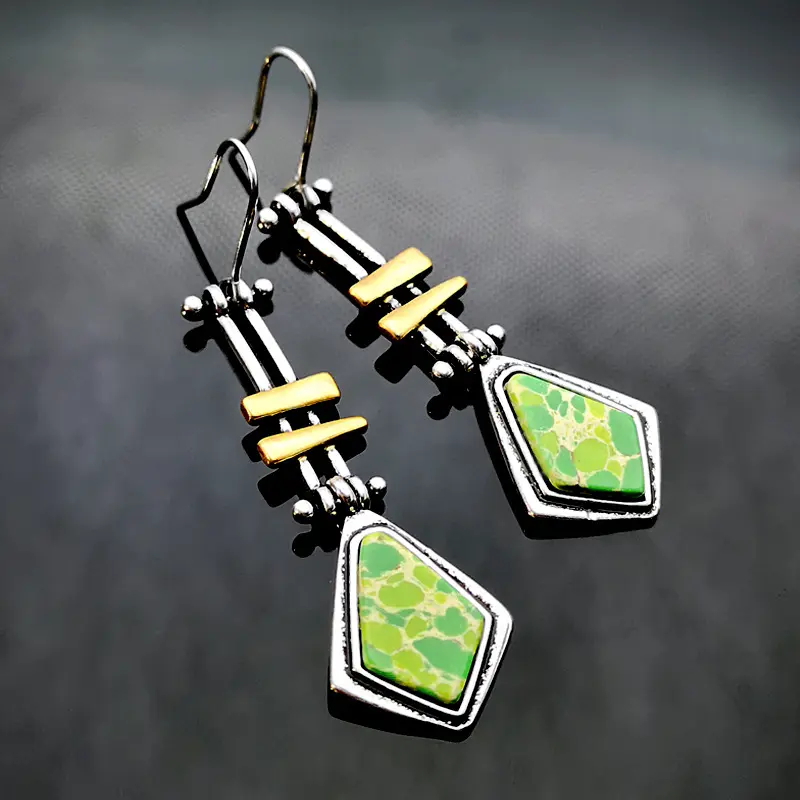 Women's Long Earrings With Turquoise High-End
