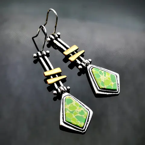 Women's Long Earrings with Turquoise High-End