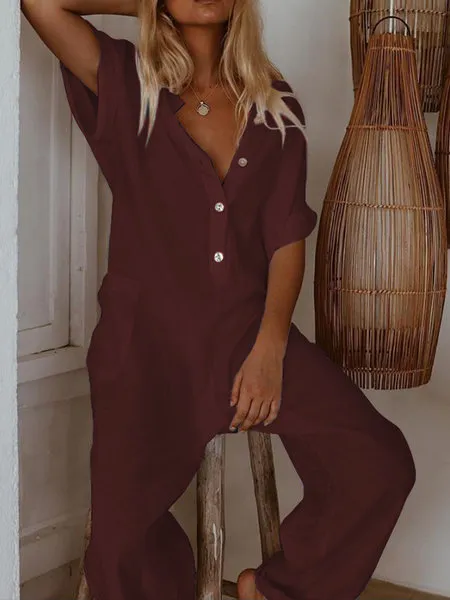 New Summer Women's Cotton And Linen Slim Fit Pants Casual Pants Women - Wine