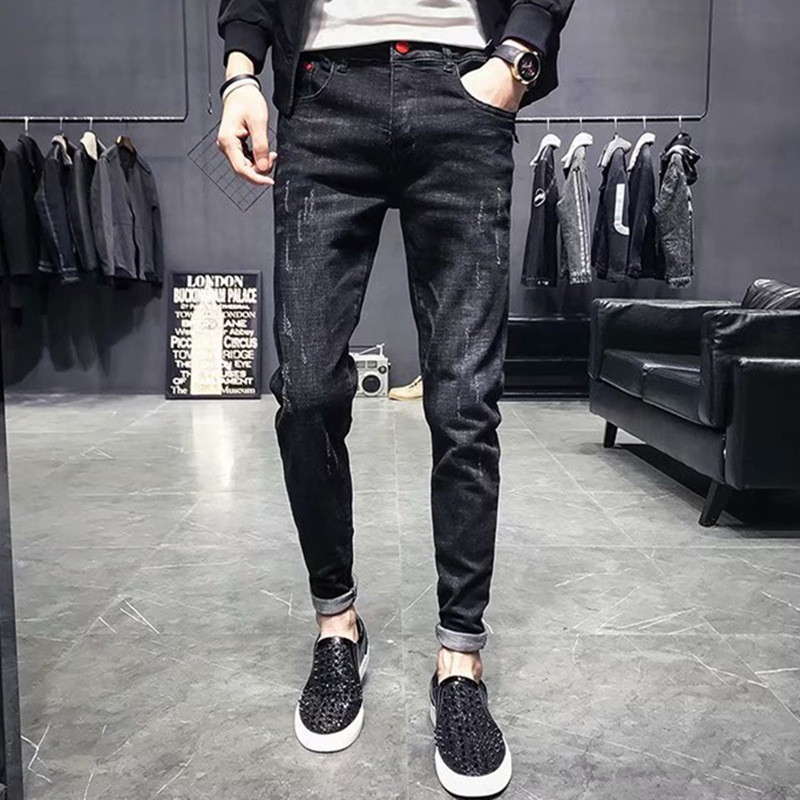 Men's Jeans and Men's Feet Stretch Trousers