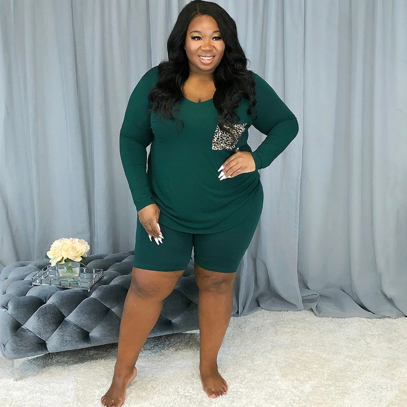 Leisure Sports Solid Color Was Thin And Large Size Two-piece