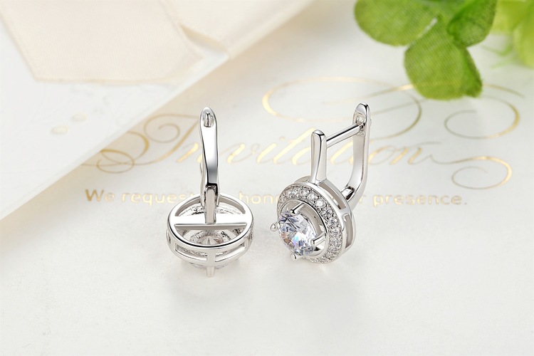 Copper Plated True White Gold AAA Zircon Set Earring Necklace