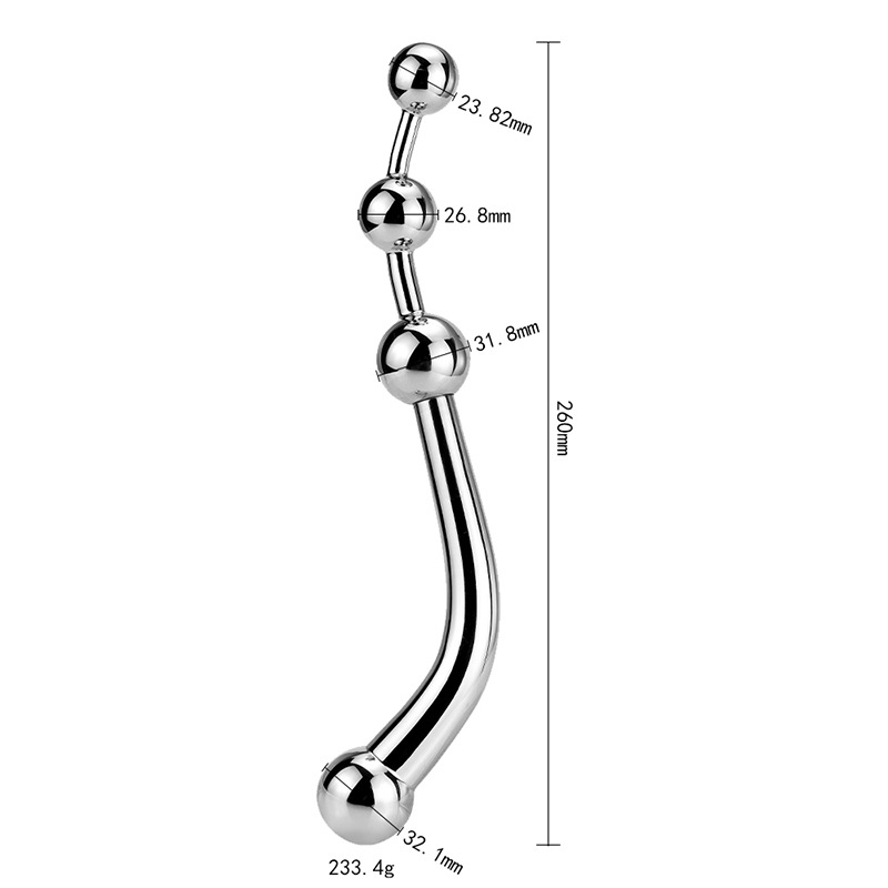 Metal Anal Bead Wand Double Ended Prostate Massager Aluminum Alloy 2 Sizes