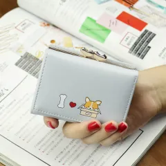 Cute Japanese Girl Heart Coin Purse Korean Small Short Paragraph - Blue - View 1