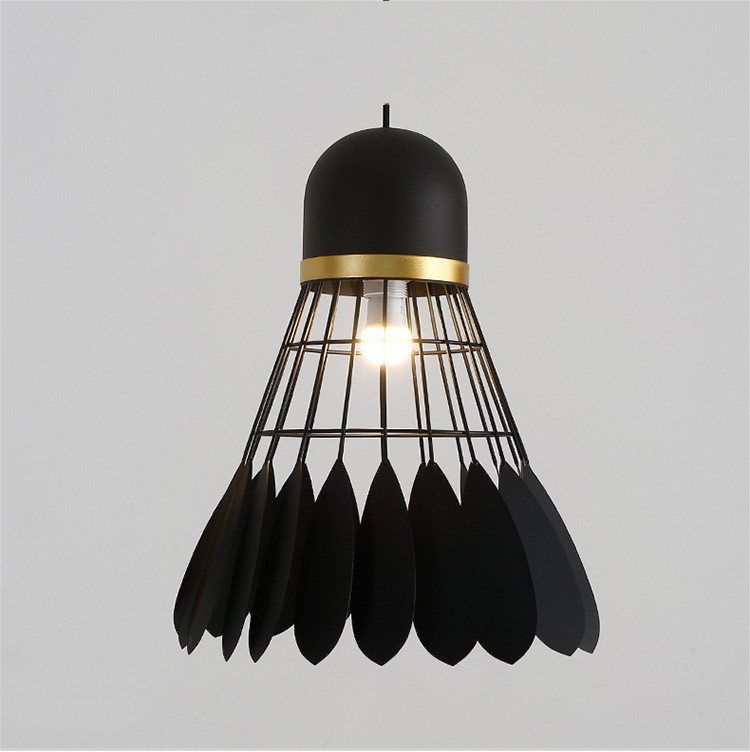 Small Black Iron Badminton Restaurant Chandelier