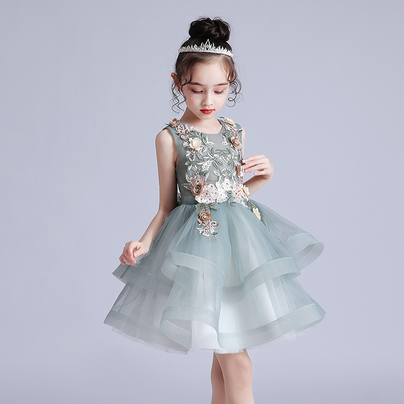  Spring And Summer New Childrens Dress Evening Dress Puffy Yarn Fairy Skirt