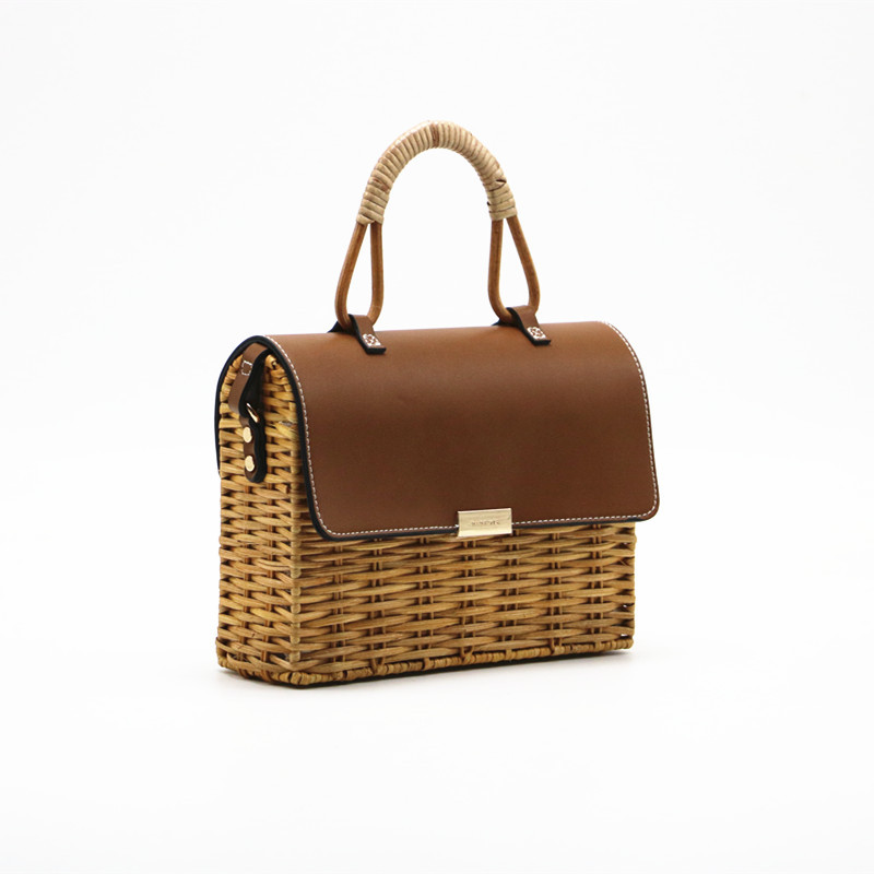 Literary And Fresh Women's Portable Diagonal Bag Woven Bag