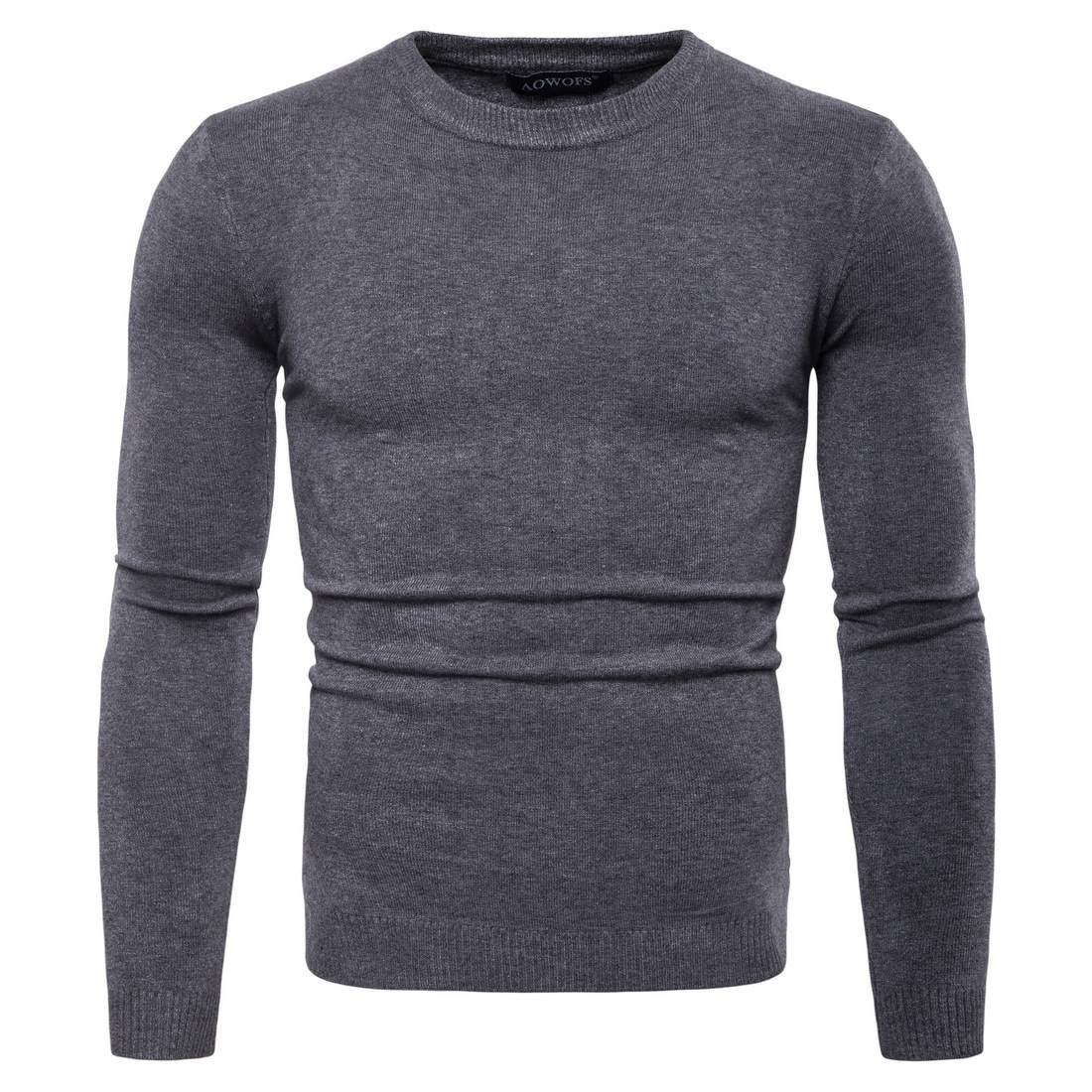Men's Round Neck Knitted Long Sleeve Sweater