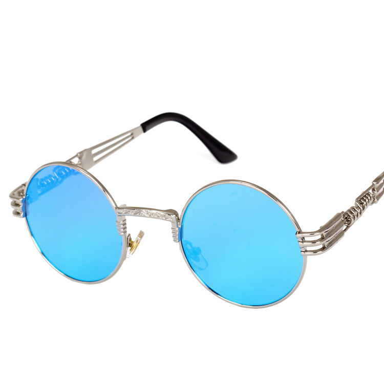 Title 1, Personality Steampunk Sunglasses Round Frame Tr...