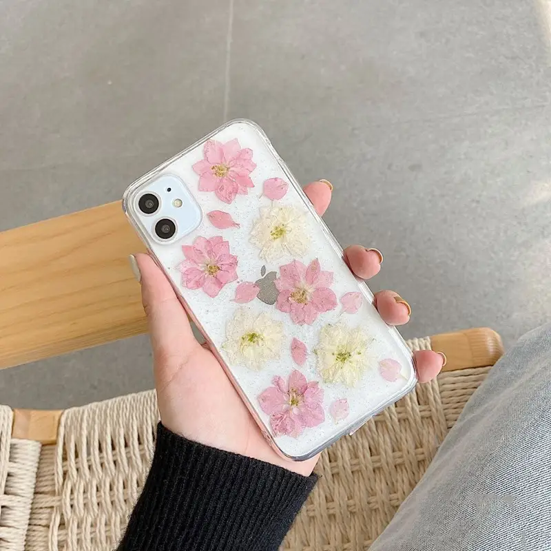 Hyuna handmade real flowers for OPPOreno5pro mobile phone case 4se soft reno2z, 3pro transparent ace2 female