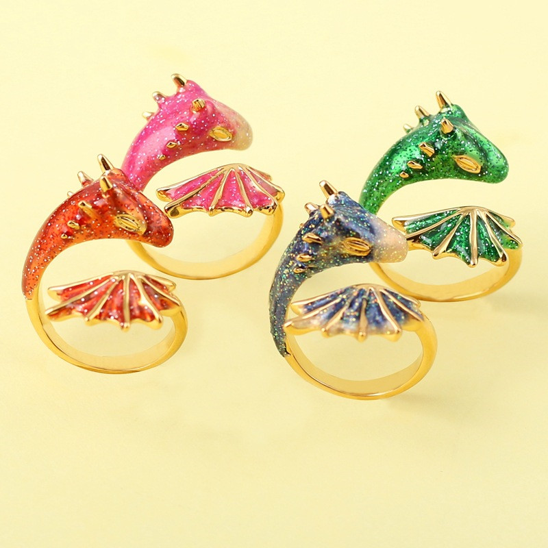 Ring Enamel Snake Index Finger Dragon Atmospheric Personality