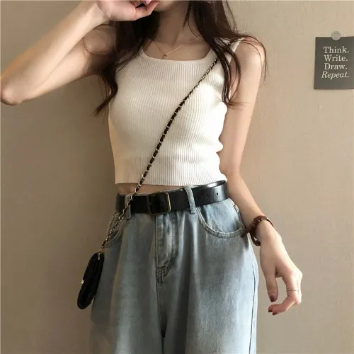 Women's Fashion Sexy Short Knit Camisole White - Shop at LoveMi