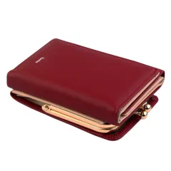 Y Purses Small Fold PU Leather Female Coin Purse Cchris - Red - View 1