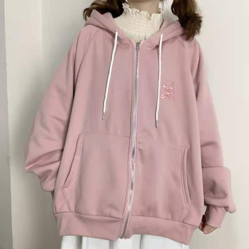 Title 5, Hooded Cardigan Embroidered Sweatshirt