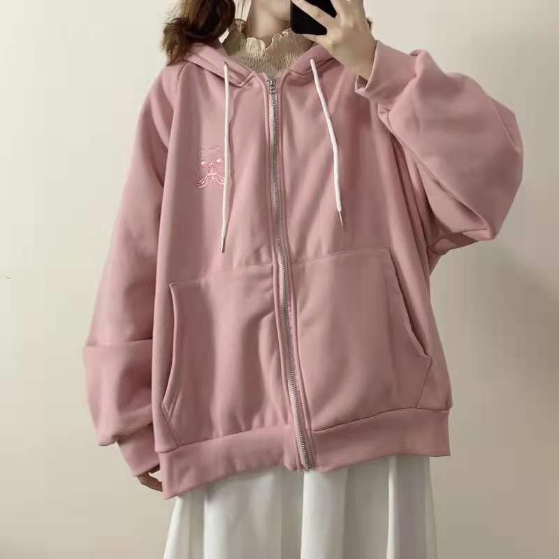 Title 4, Hooded Cardigan Embroidered Sweatshirt