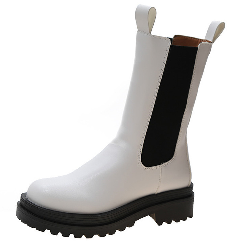 British Style Boots Thick-soled Elastic New