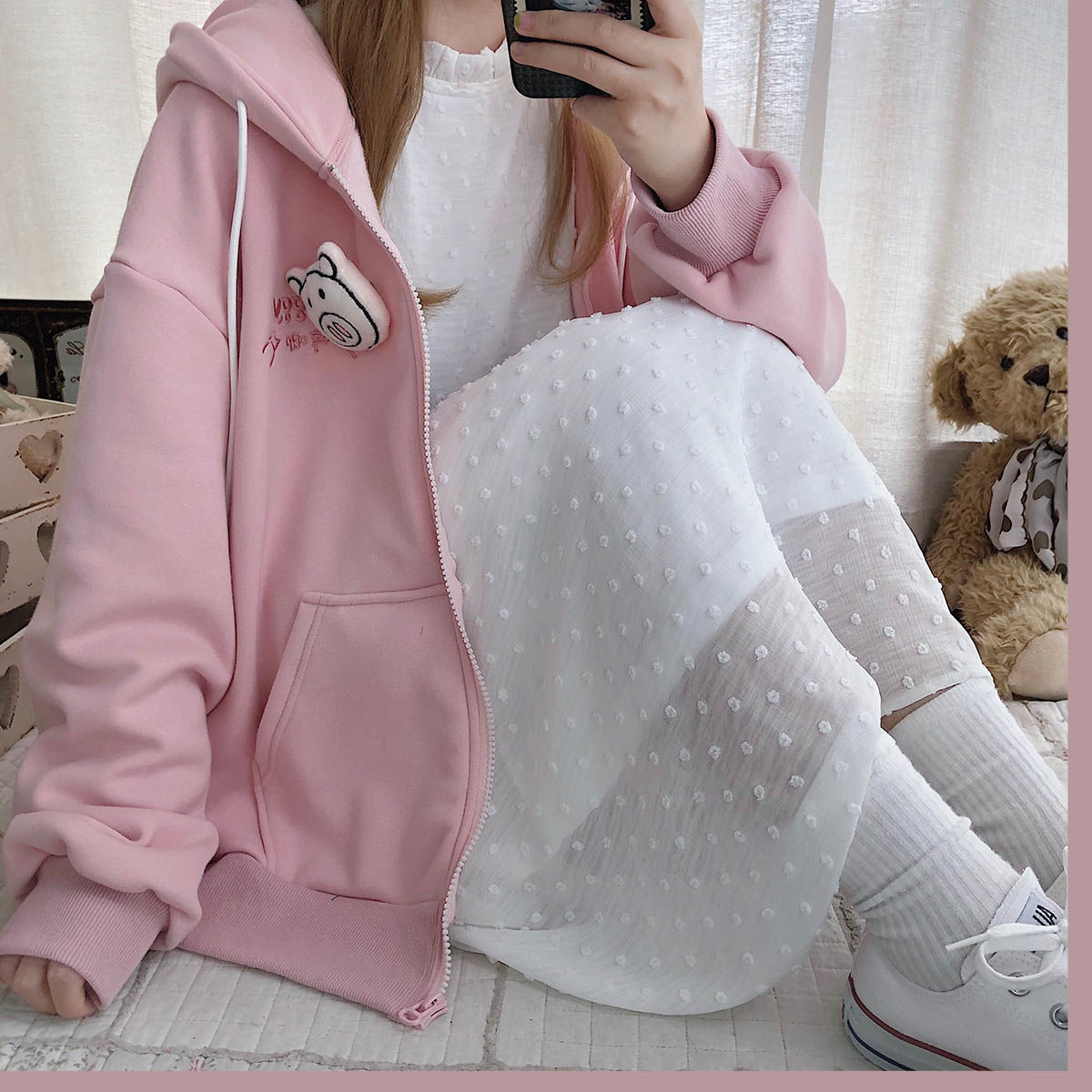 Title 4, Korean Style Plus Fleece Sweater