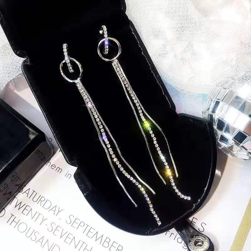 Temperament Tassel Earrings Women Fashion Long Style