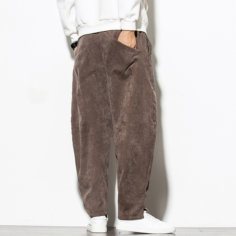 Oversized corduroy wide-leg pants