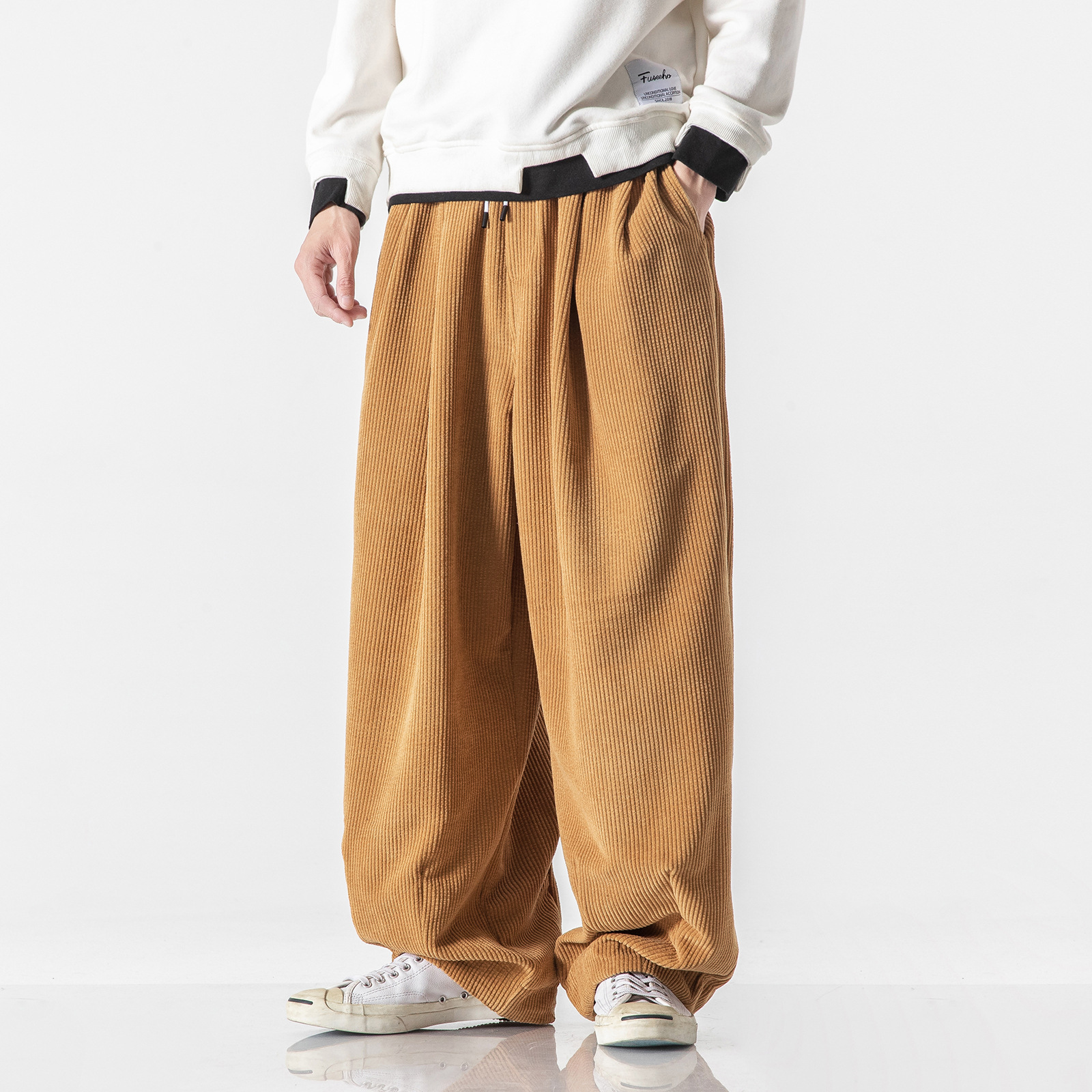 Title 5, Casual rechte broek van corduroy met wijde pijpen