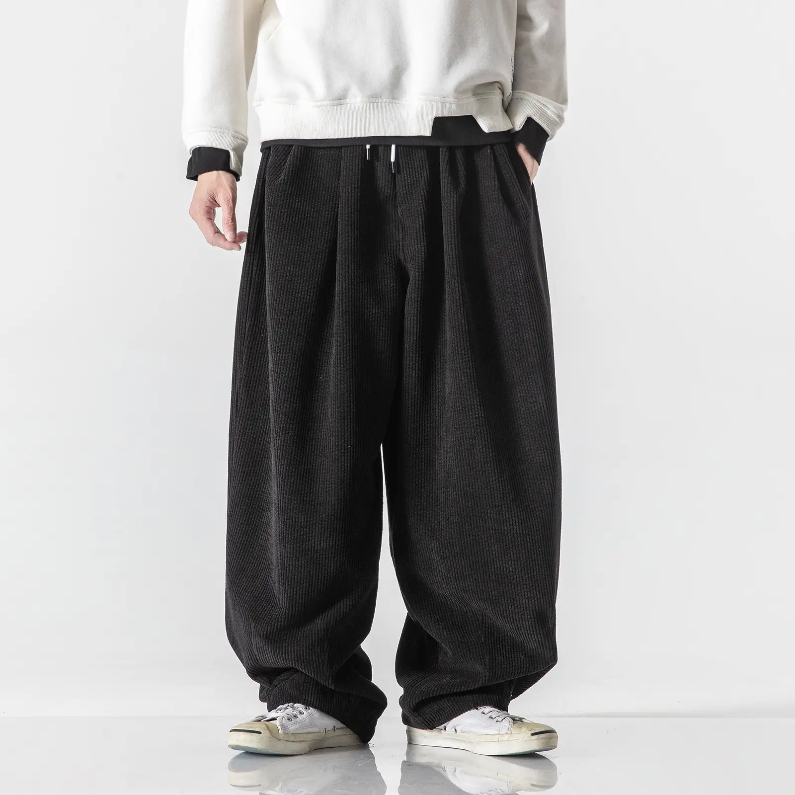 Casual Corduroy Wide-leg Straight Trousers