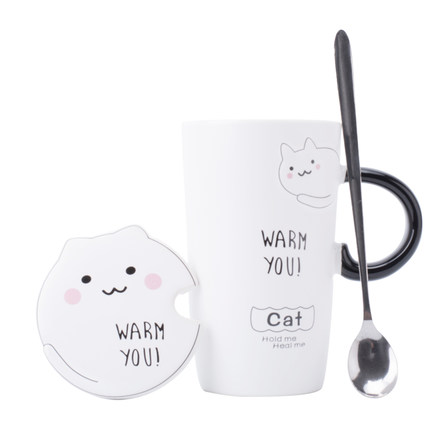 Creative Ceramic Mugs Cute Breakfast Coffee Cup Korean Versi White - Shop at LoveMi