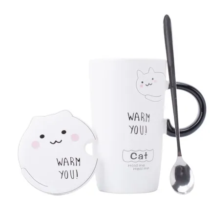 Creative Ceramic Mugs Cute Breakfast Coffee Cup Korean Versi White - Shop at LoveMi