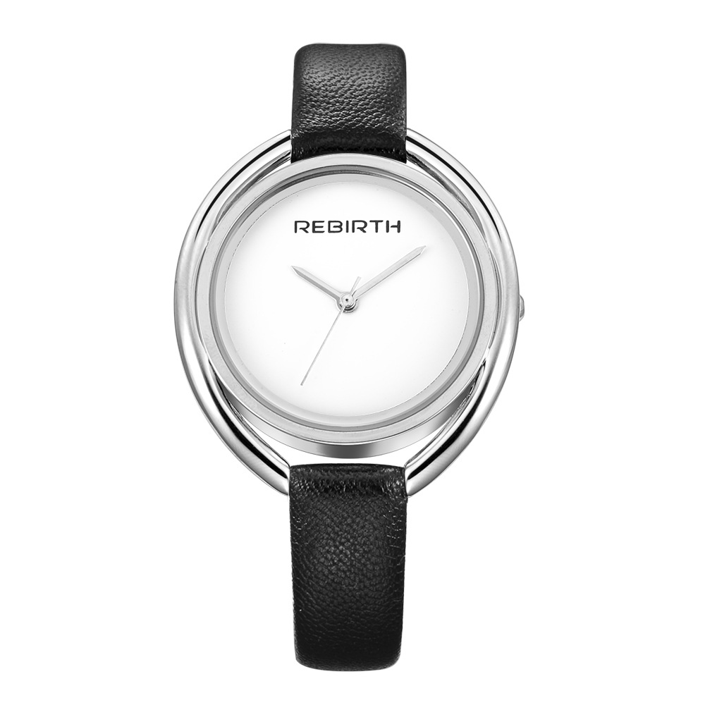 New Simple And Creative Double-Shell Ladies Quartz Water Belt Watch  