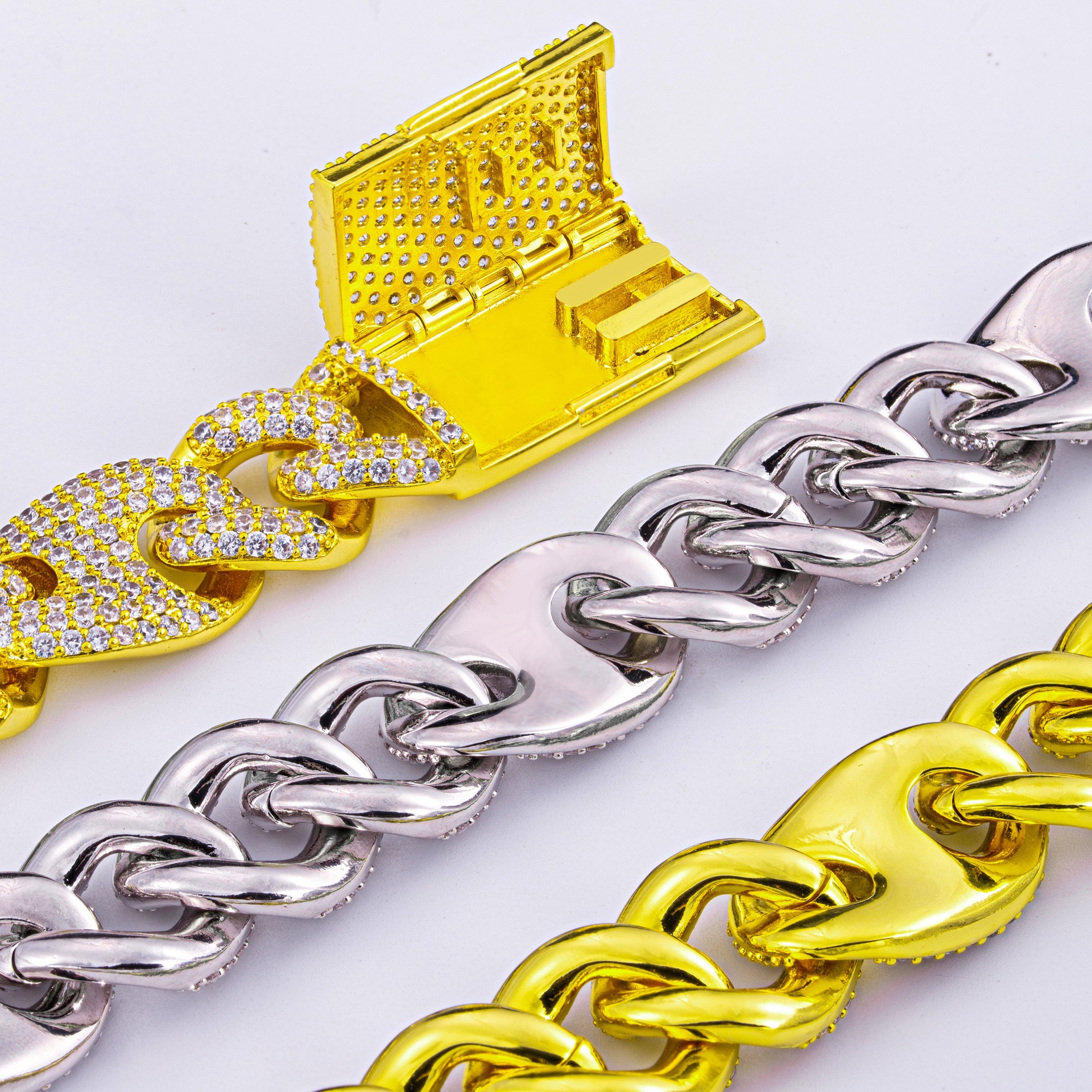 Zircon Men's Cuban Pig Nose Bracelet