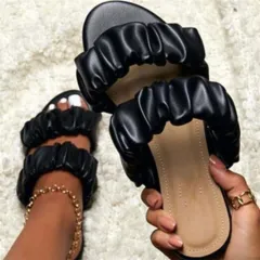 Flat Shoes Sandals European And American New Summer Women's Slippers Fold Fashion Sandals - Black - View 1