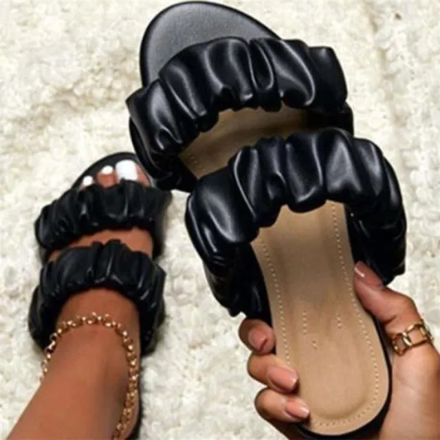 Flat Shoes Sandals European And American New Summer Women's Slippers Fold Fashion Sandals Black - Shop at LoveMi