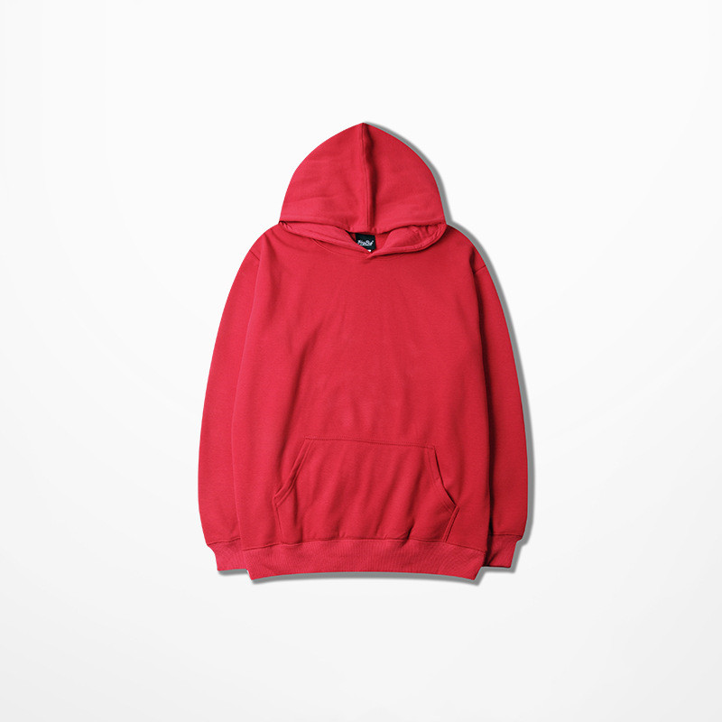 Title 14, Street Simple Loose Solid Color Plus Fleece Hoo...