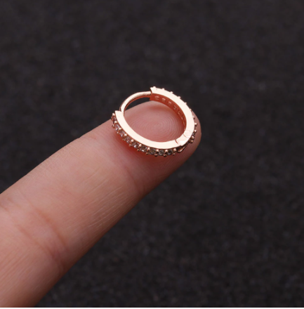 Exquisite And Simple Ear Bone Ring Micro-inlaid Colorful Zircon Earrings