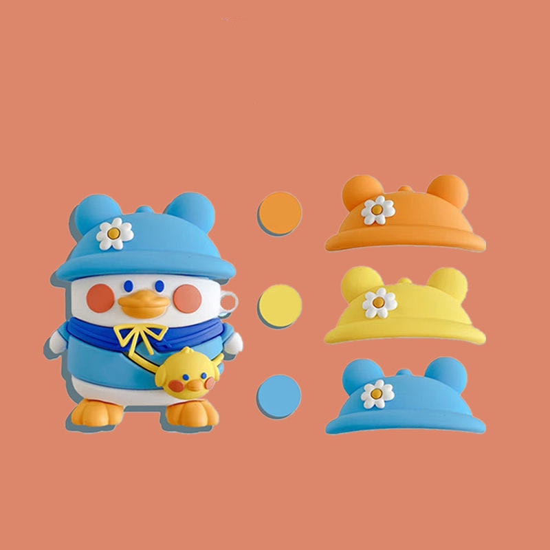 Compatible with Apple, Compatible with Apple , Cartoon Duck Airpods1 2 Generation Protective Cover Cute Apple Bluetooth Headset 3 Generation Pro Personality Female Box Applicable - Image 4