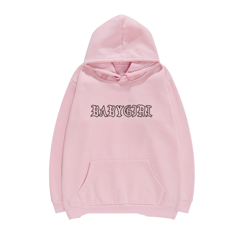 Baby Girl Letter Print Hooded SweaterWomen Loose Super Fire Cec  Trend