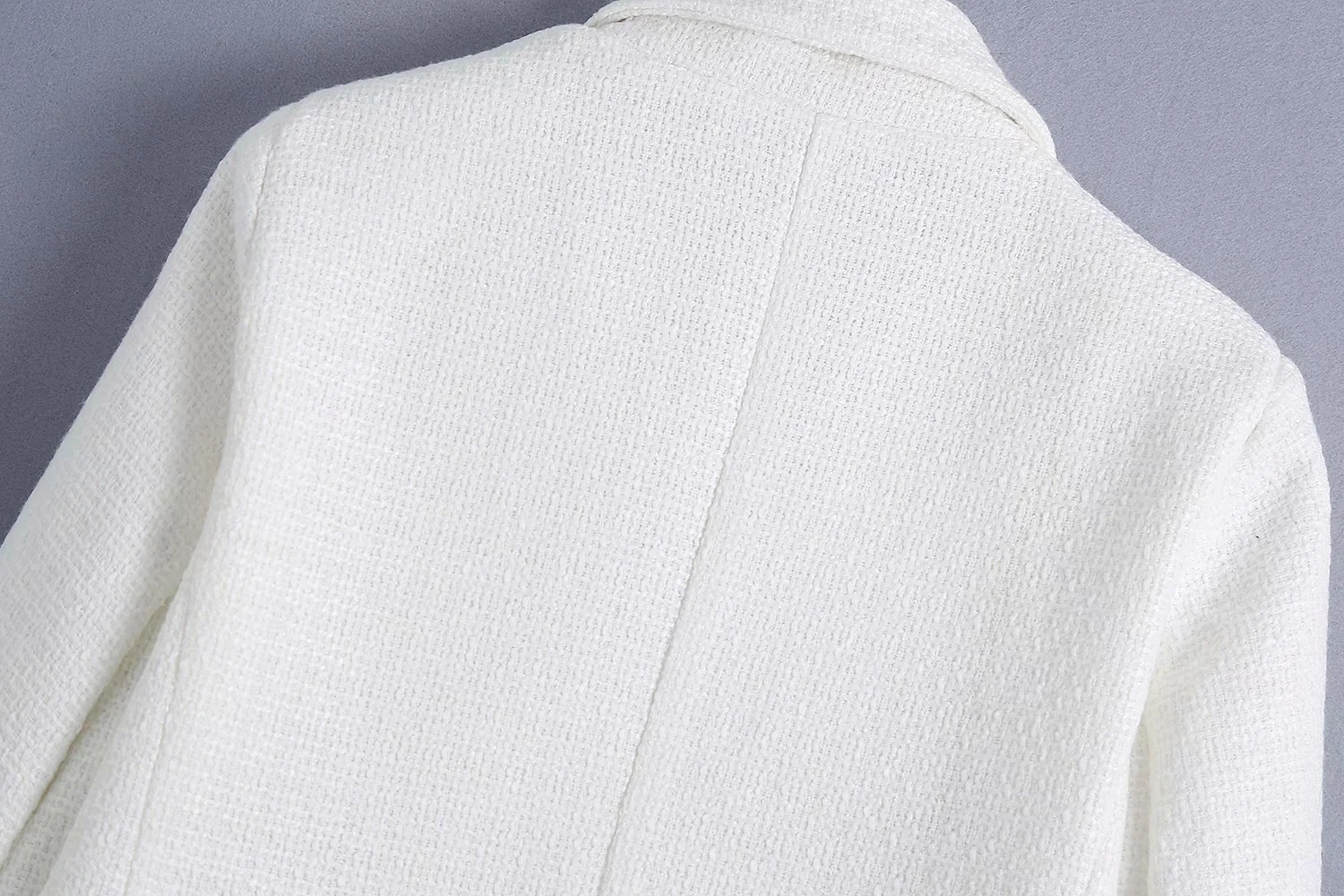 Single-Breasted Slim Slim White Casual Blazer With Pockets