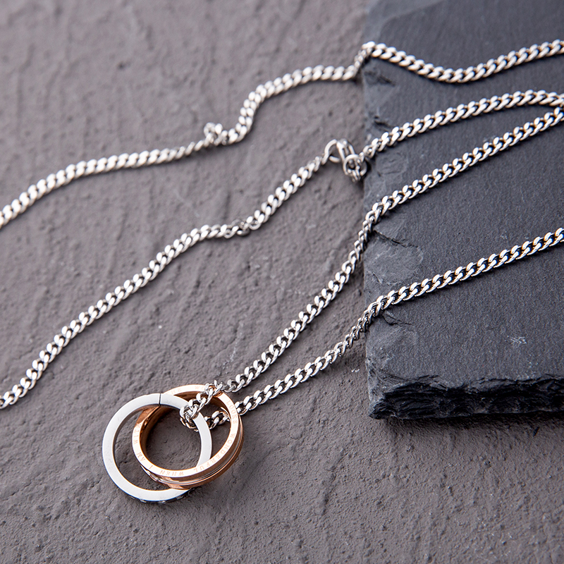 Ring Necklace Men's Trend Simple Hip Hop Boys Personality