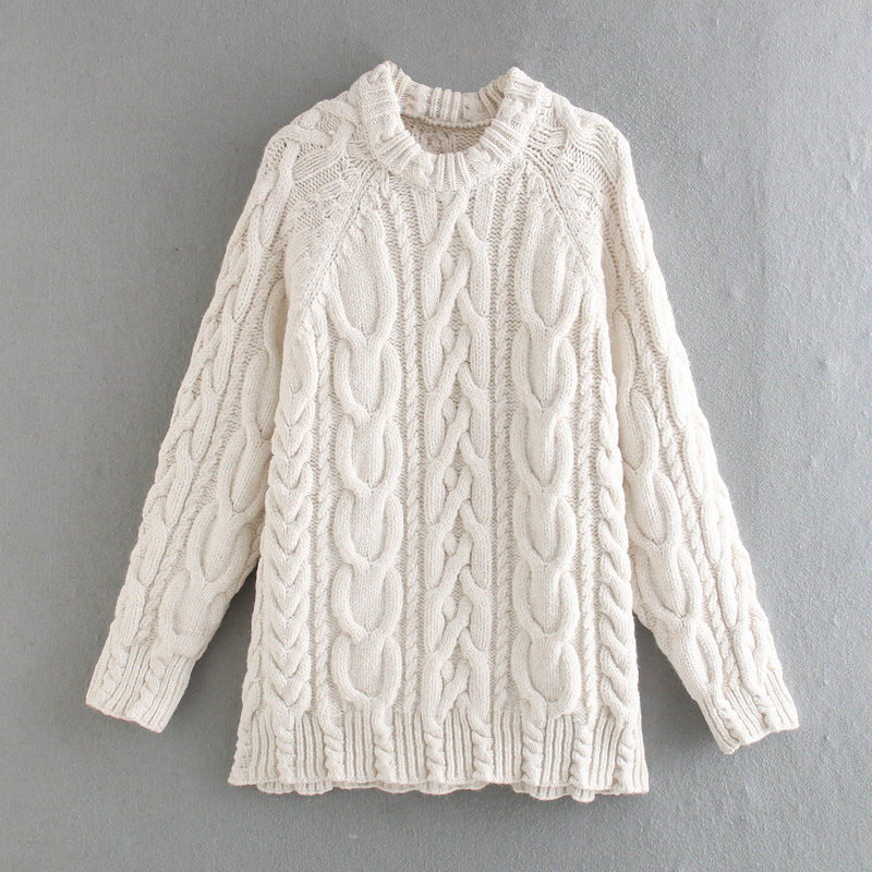 Title 2, Maglione bianco twist allentato da donna